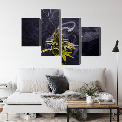 Ljuddämpande tavla - Cannabis plant on a smoky