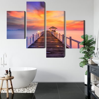 Ljuddämpande tavla - Sunset over the pier