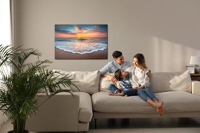 Ljuddämpande tavla - Sunset at the sea