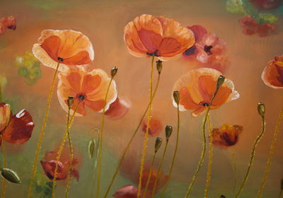 Ljuddämpande tavla - Poppies like painted