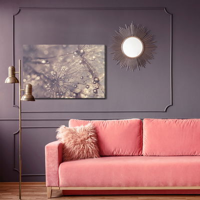 Ljuddämpande tavla - Dandelion, water drops