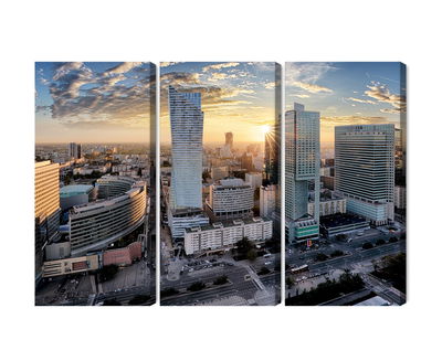 Ljuddämpande tavla - Warsaw skyscrapers at sunset