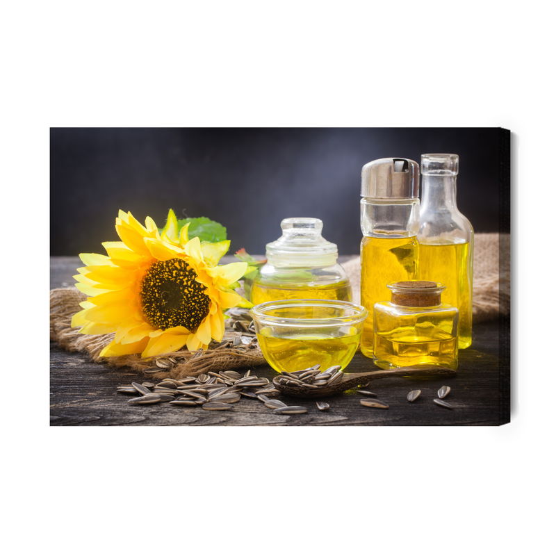 Ljuddämpande tavla - Bottles with sunflower oil