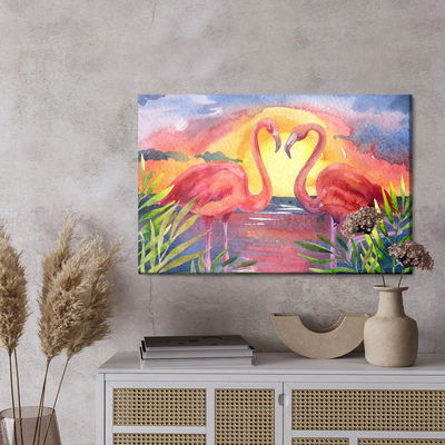 Ljuddämpande tavla - Pink birds