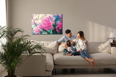 Ljuddämpande tavla - Peony bush