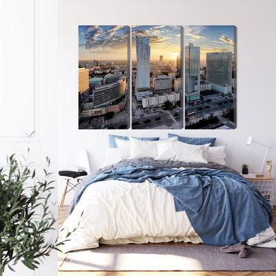 Ljuddämpande tavla - Warsaw skyscrapers at sunset