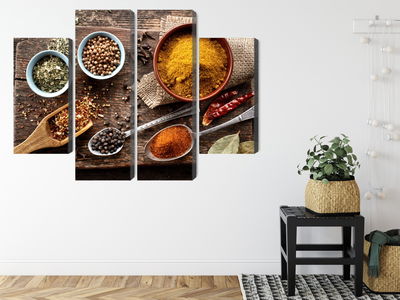 Ljuddämpande tavla - Board with various spices