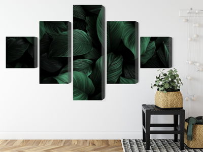 Ljuddämpande tavla - Green leaves on a macro scale