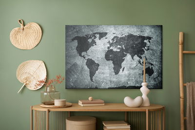 Ljuddämpande tavla - World map in vintage style
