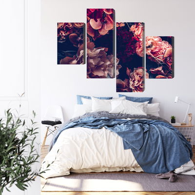 Ljuddämpande tavla - Colorful flowers in a retro