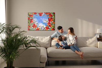 Ljuddämpande tavla - Bottom view of painted red