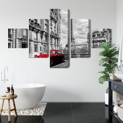 Ljuddämpande tavla - Red car in retro style