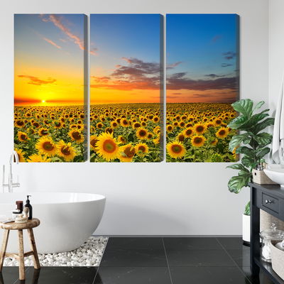 Ljuddämpande tavla - Sunset over a 3d sunflower