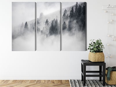 Ljuddämpande tavla - The forest is shrouded in fog