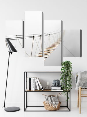 Ljuddämpande tavla - Hanging bridge in the fog