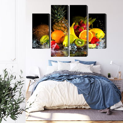 Ljuddämpande tavla - Fruit with a splash of water