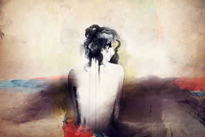 Ljuddämpande tavla - Abstract women’s portrait