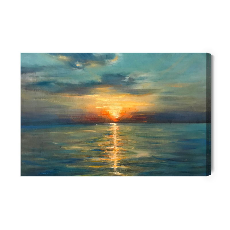 Ljuddämpande tavla - Picturesque sunset by the sea