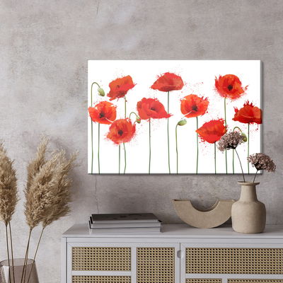 Ljuddämpande tavla - Red poppies in an abstract