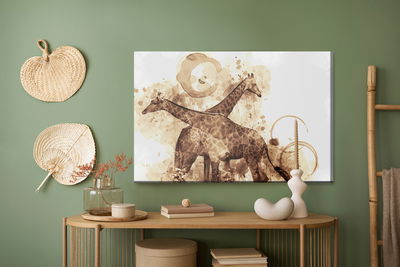 Ljuddämpande tavla - Giraffes - modern art