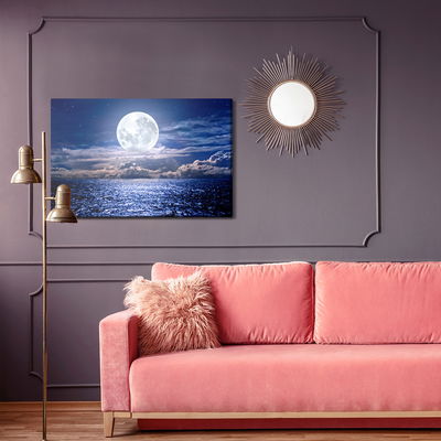 Ljuddämpande tavla - Full moon on the baltic sea