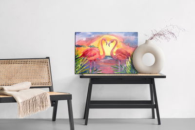 Ljuddämpande tavla - Pink birds