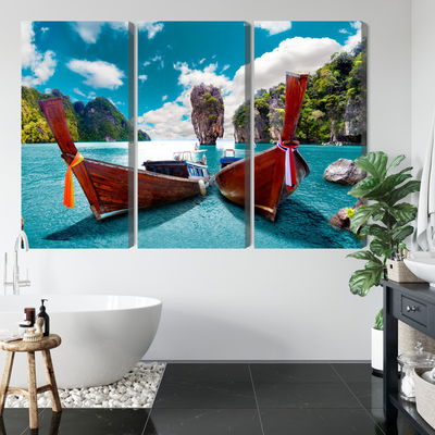 Ljuddämpande tavla - Boats at the andaman sea
