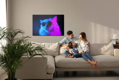 Ljuddämpande tavla - Cat with sunglasses