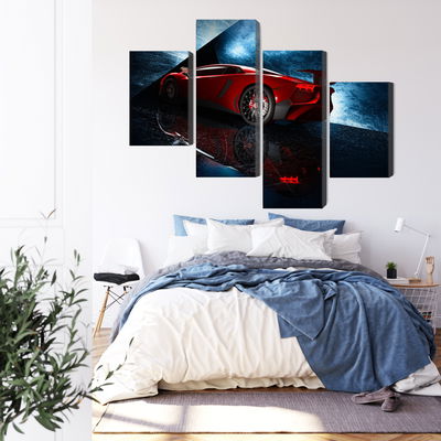 Ljuddämpande tavla - Sports car on an abstract