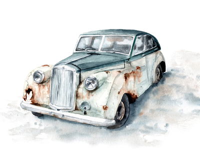 Ljuddämpande tavla - Old car painted