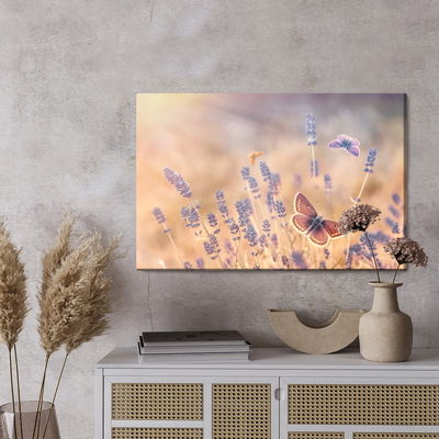 Ljuddämpande tavla - Butterflies among lavender