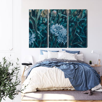 Ljuddämpande tavla - Cornflowers in the meadow 3d