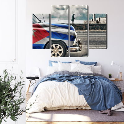 Ljuddämpande tavla - A car with a cuban flag