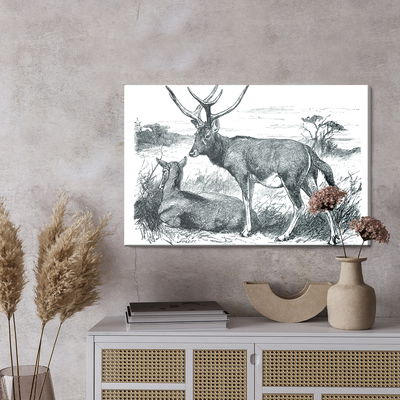 Ljuddämpande tavla - Sketch with deers