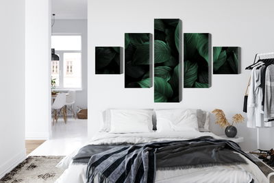 Ljuddämpande tavla - Green leaves on a macro scale