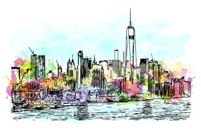 Ljuddämpande tavla - New York city panorama