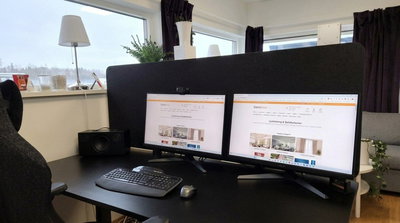 Bulletin Desk Screen ljudabsorberande bordsskärm som skapar arbetsro vid skrivbord