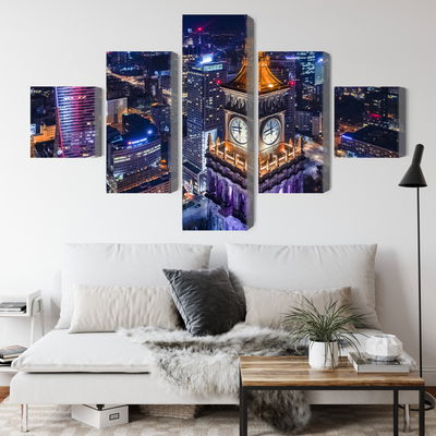 Ljuddämpande tavla - Warsaw panorama at night