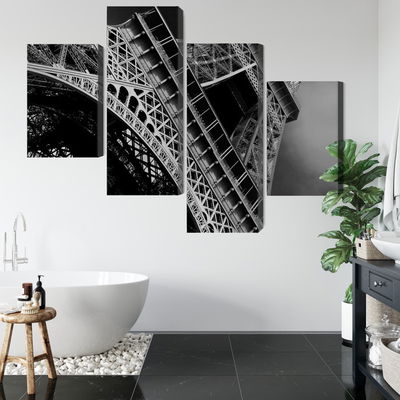 Ljuddämpande tavla - Black and white eiffel tower