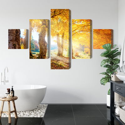 Ljuddämpande tavla - Sunny autumn forest