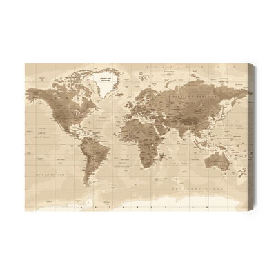 Ljuddämpande tavla - Physical world map