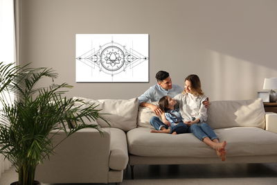 Ljuddämpande tavla - Lotus and sacred geometry