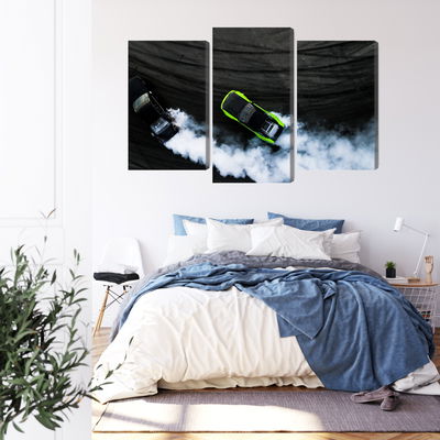 Ljuddämpande tavla - Drifting 3d cars