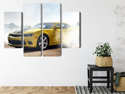 Ljuddämpande tavla - 3d drifting yellow car