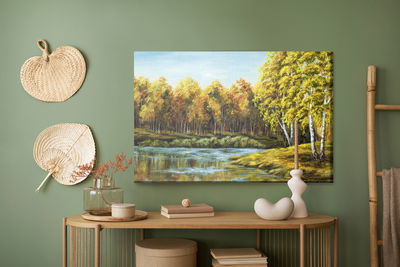 Ljuddämpande tavla - Landscape with a lake