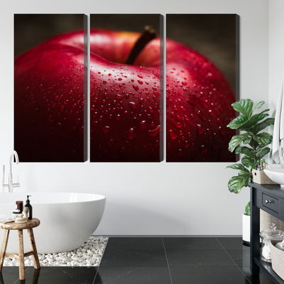 Ljuddämpande tavla - Red apple on a macro scale