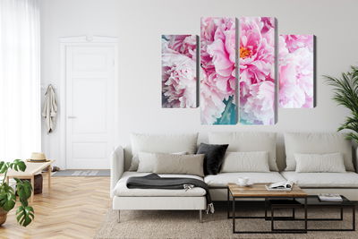 Ljuddämpande tavla - 3d peony bouquet