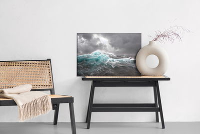 Ljuddämpande tavla - Sea and gray clouds