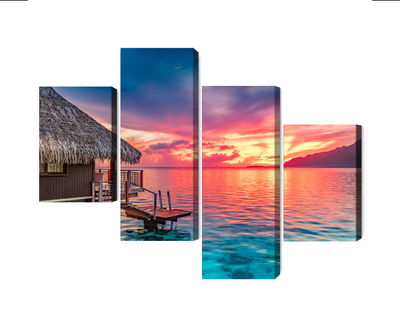 Ljuddämpande tavla - Sunset over the south pacific