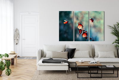 Ljuddämpande tavla - Colorful butterflies